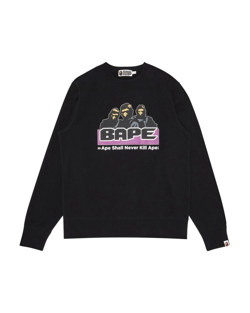 Bape Archive Crewneck Sweatshirt Herren Schwarz | FMI-359816