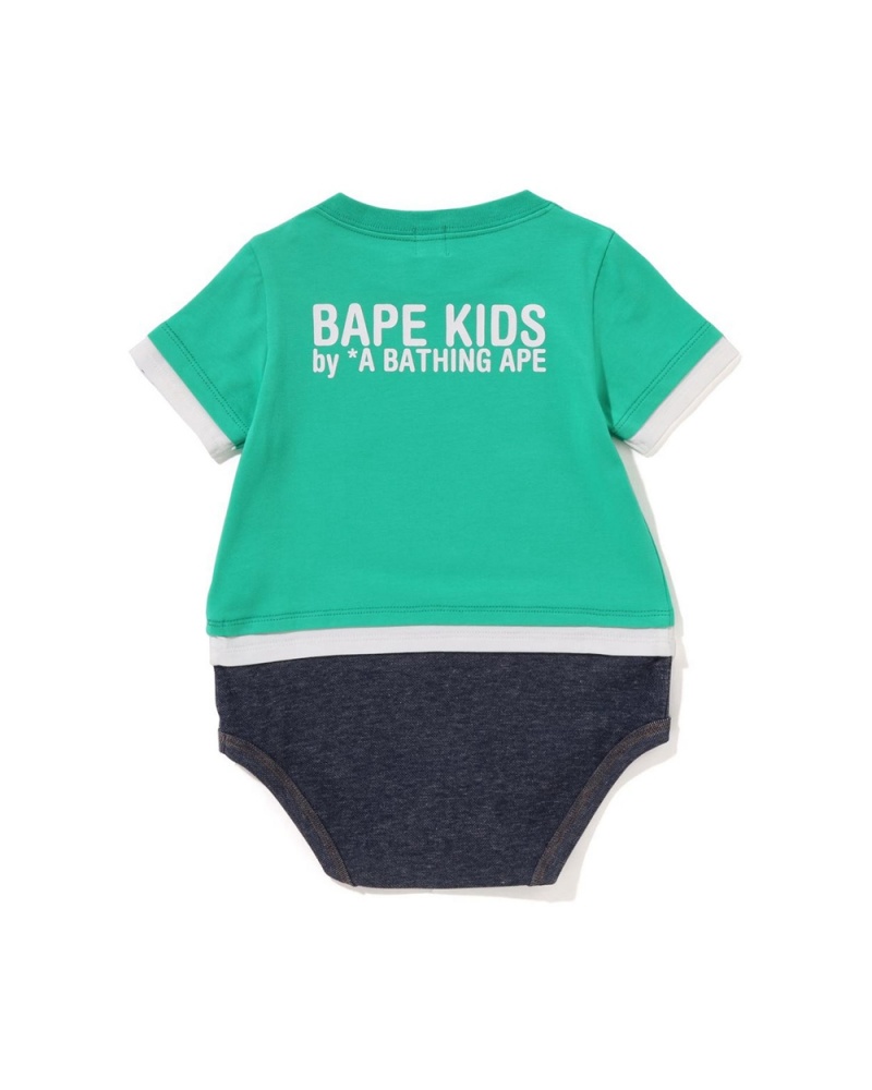 Bape Babies Baby Milo Face Layered Sets Kinder Hellgrün | ISF-715964