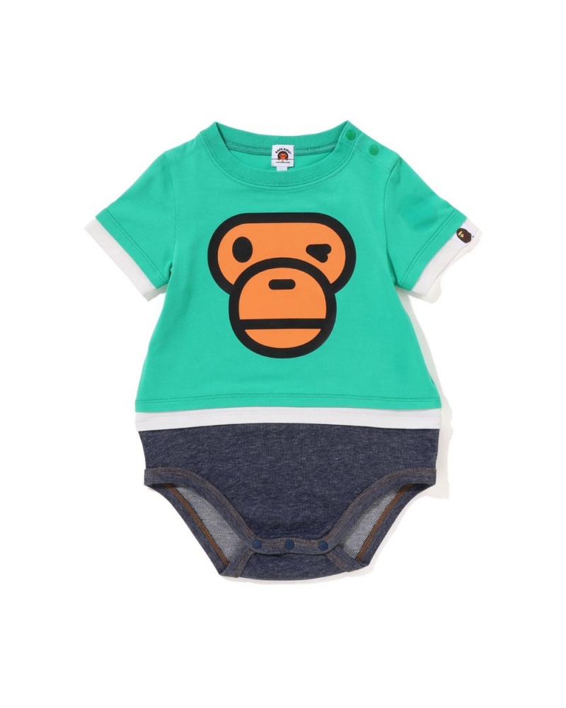 Bape Babies Baby Milo Face Layered Sets Kinder Hellgrün | ISF-715964