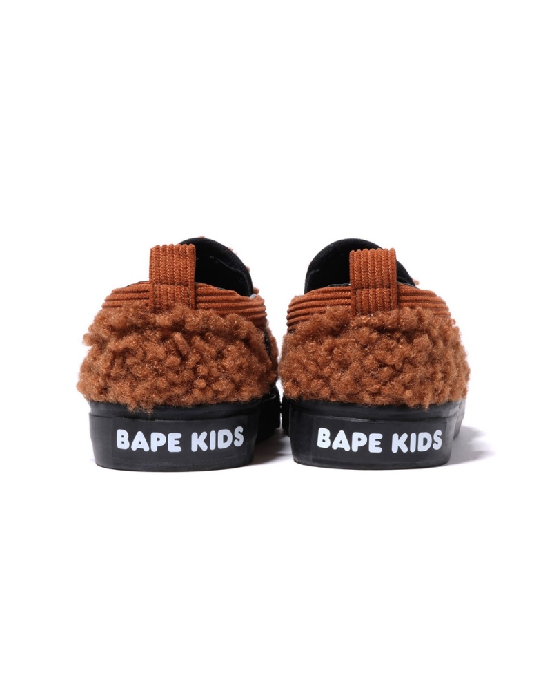 Bape Baby Milo Boa Slip Ons Schuhe Kinder Braun | SXH-152907