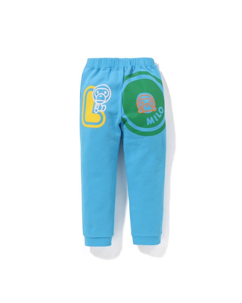 Bape Baby Milo Font Sweat Unterteile Kinder Blau | MZW-206139