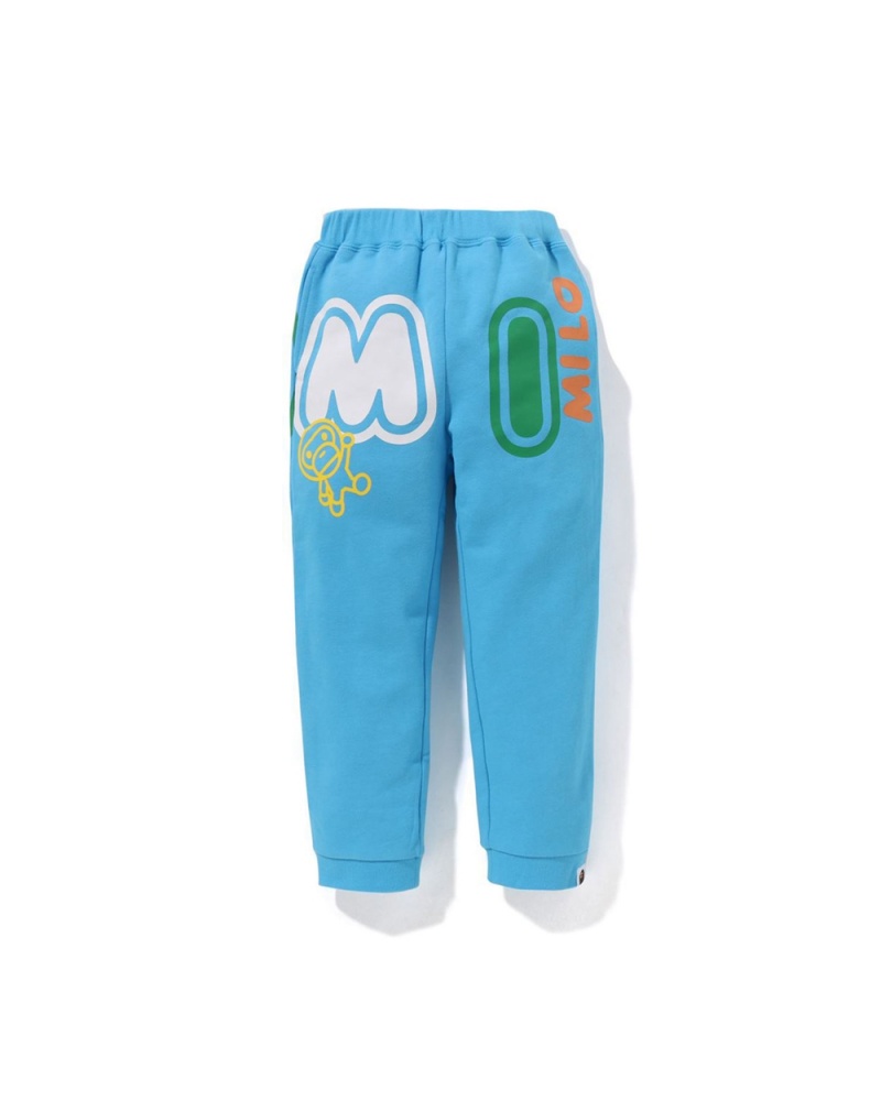 Bape Baby Milo Font Sweat Unterteile Kinder Blau | MZW-206139