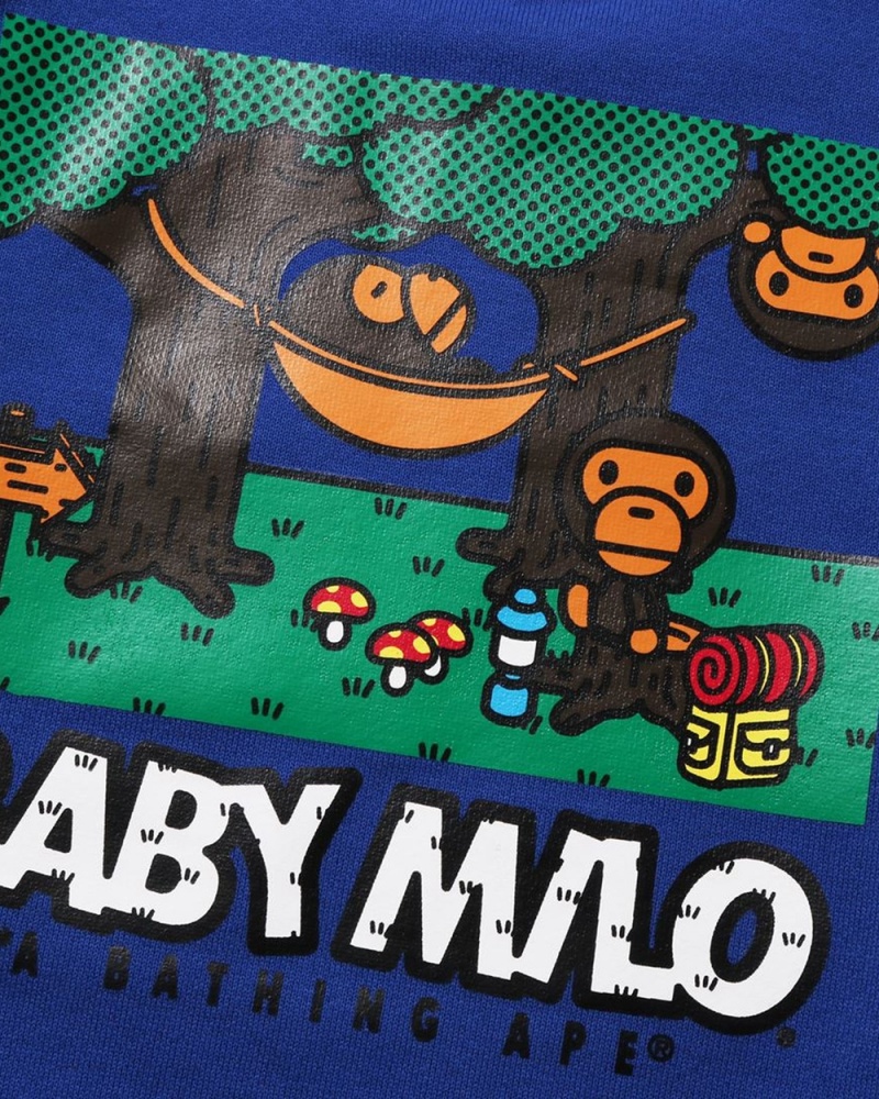 Bape Baby Milo Hammock Crewneck Oberteile Kinder Blau | ZWC-260971