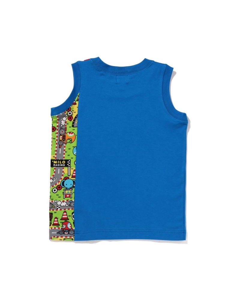 Bape Baby Milo Rennfahrer Tank Oberteile Kinder Blau | TBD-768924