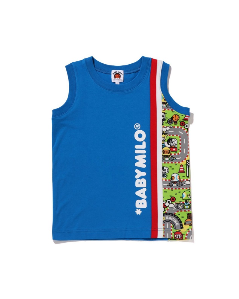 Bape Baby Milo Rennfahrer Tank Oberteile Kinder Blau | TBD-768924