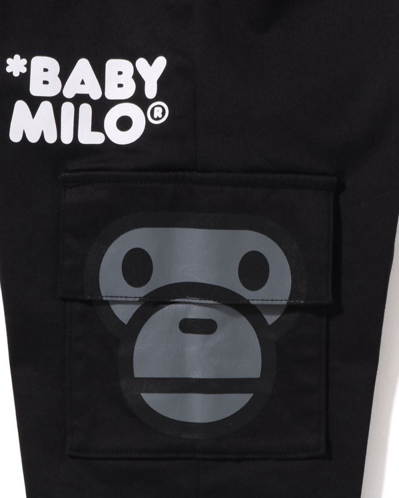 Bape Baby Milo Side Pocket Face Unterteile Kinder Schwarz | CUP-381695