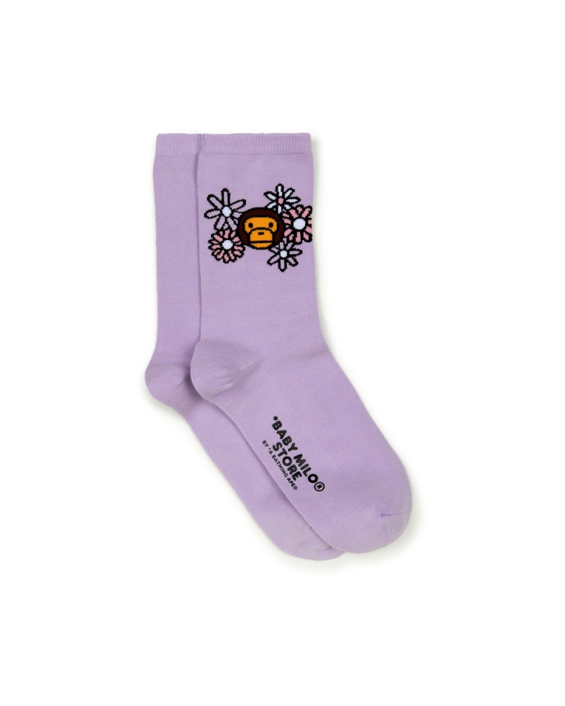 Bape Baby Milo Socken Damen Lila | VQS-938065