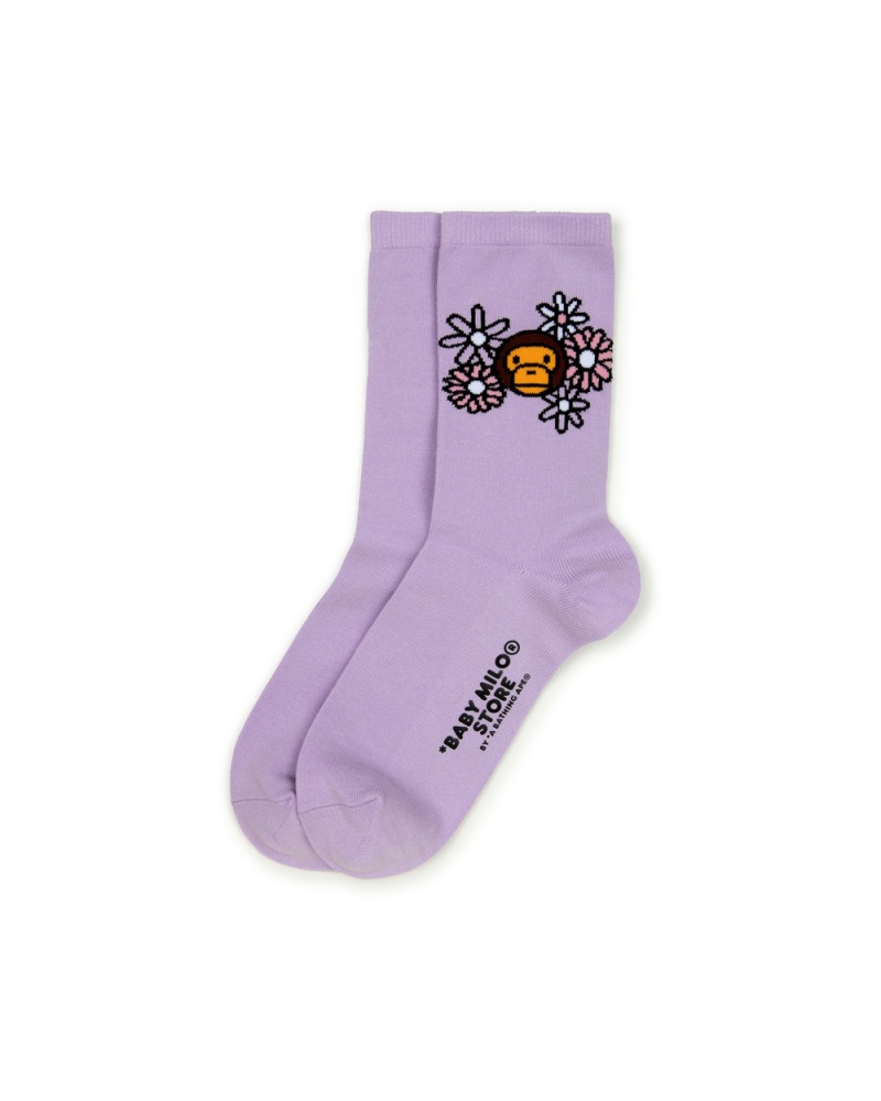 Bape Baby Milo Socken Damen Lila | VQS-938065