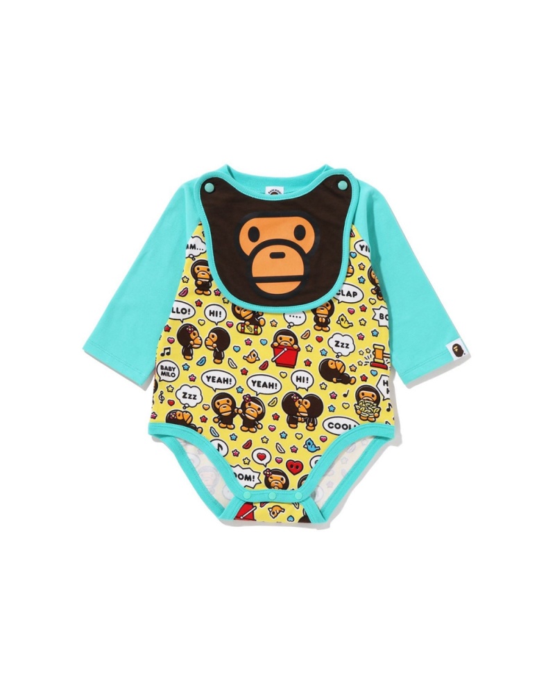 Bape Baby Milo Speech Balloon Bib Sets Kinder Mintfarben | WIH-638705