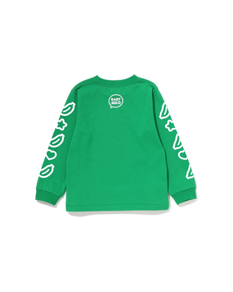 Bape Baby Milo Speech Balloon L/S #1 Oberteile Kinder Mintfarben | KTP-752604