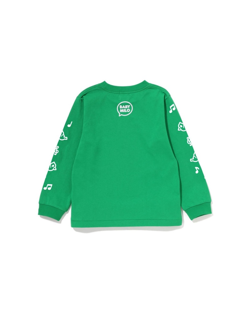 Bape Baby Milo Speech Balloon L/S #2 Oberteile Kinder Mintfarben | QKG-618540