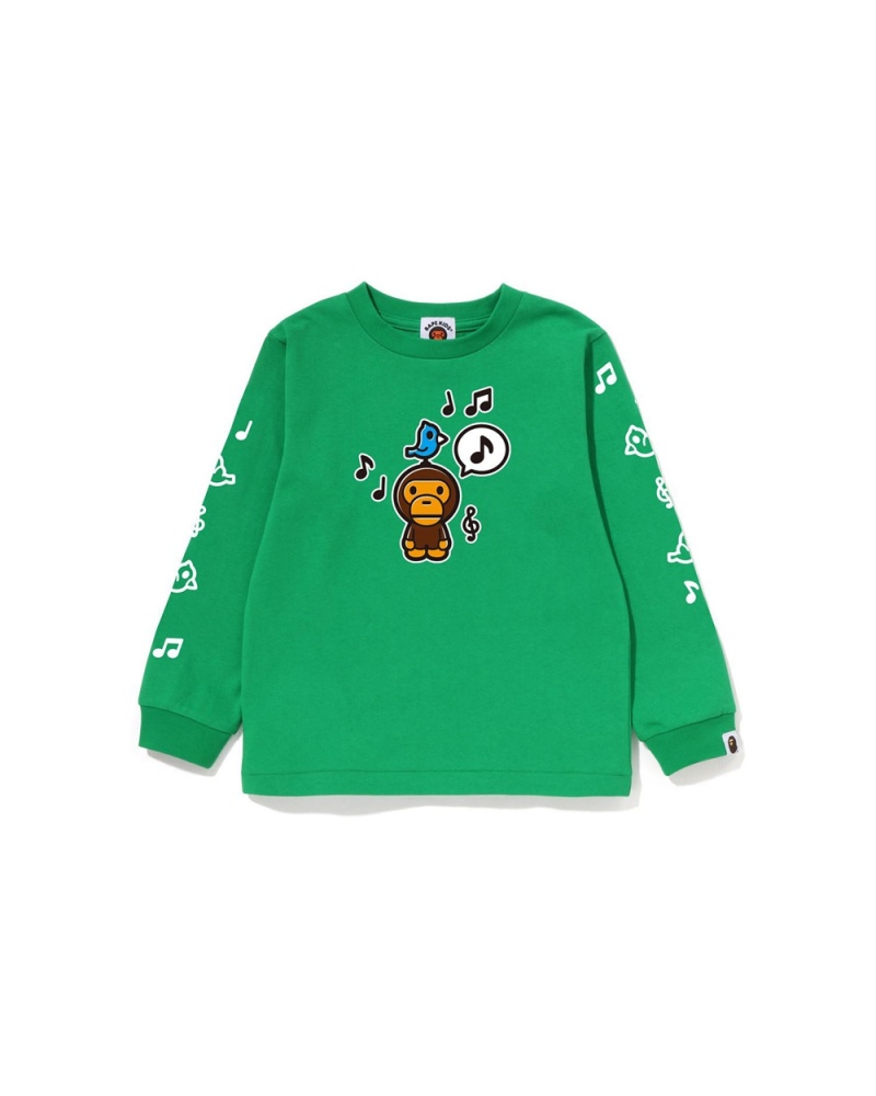 Bape Baby Milo Speech Balloon L/S #2 Oberteile Kinder Mintfarben | QKG-618540