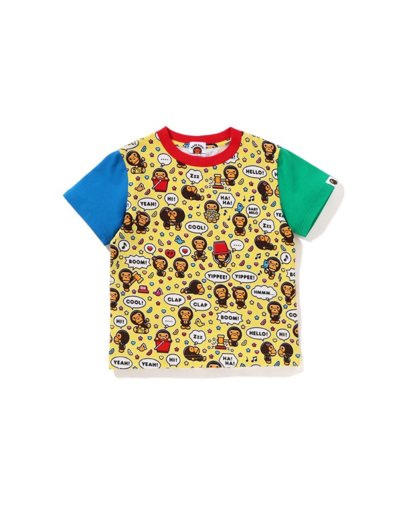 Bape Baby Milo Speech Balloon Oberteile Kinder Gelb | TWK-206398