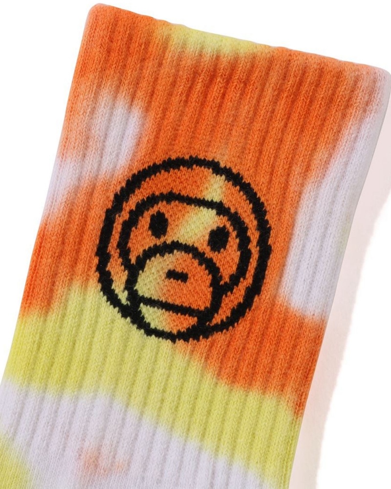 Bape Baby Milo Tie Dyed Rib Sock Sonstiges Zubehör Kinder Orange | BRW-789601