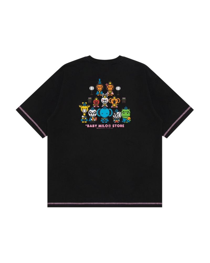 Bape Baby Milo boxy fit T-shirts Damen Schwarz | UQO-308547