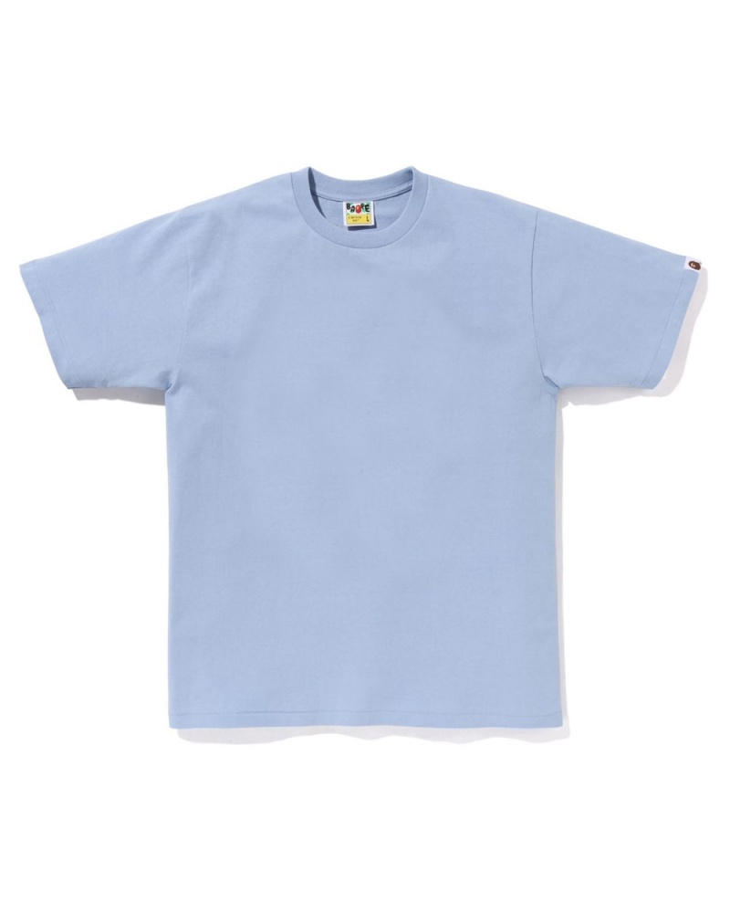 Bape Basic T-shirts Herren Hellblau | DSJ-589061