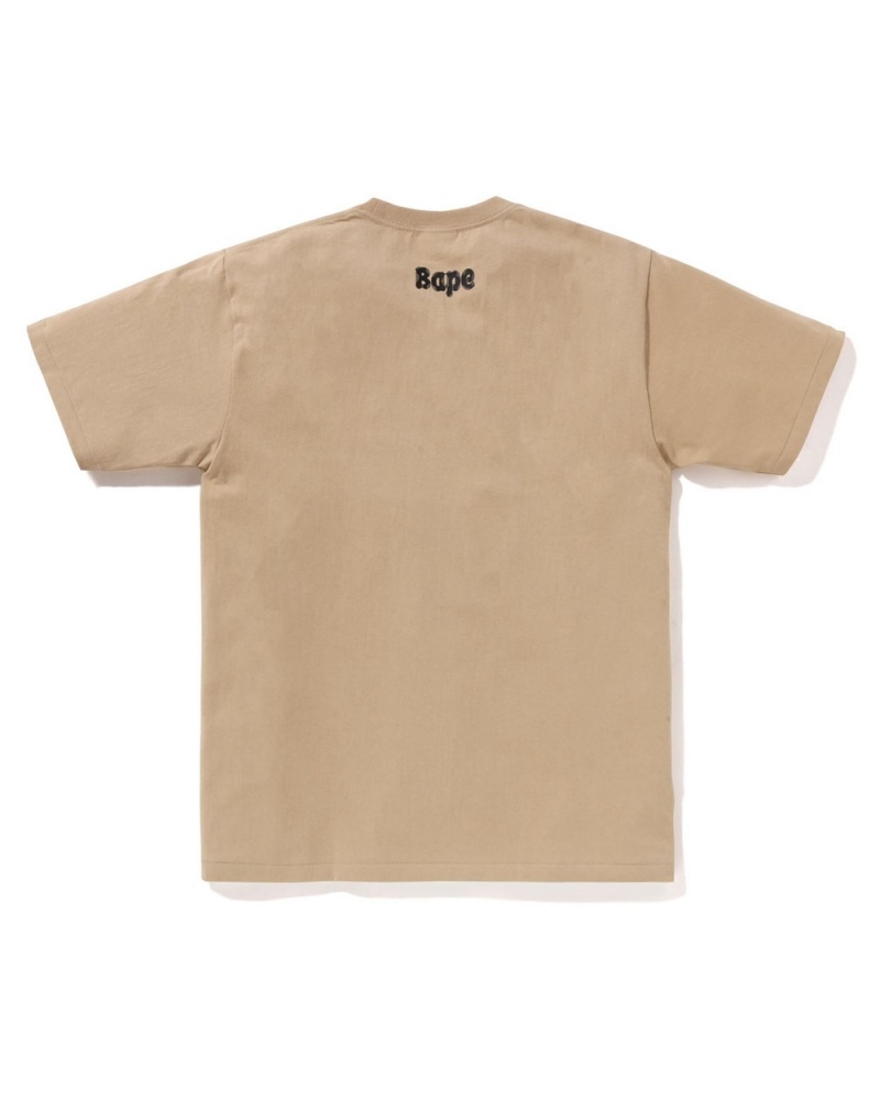 Bape Brush College T-shirts Herren Beige | GSL-784325