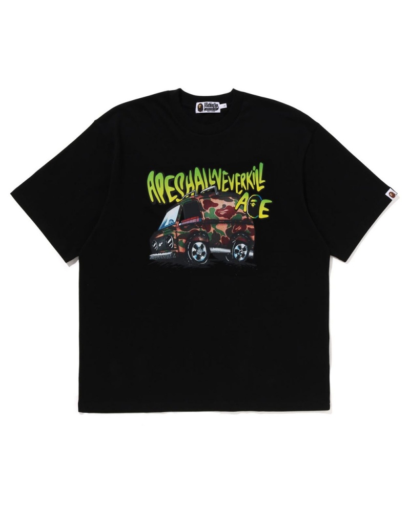 Bape Car Graphic T-shirts Herren Schwarz | IPM-482690