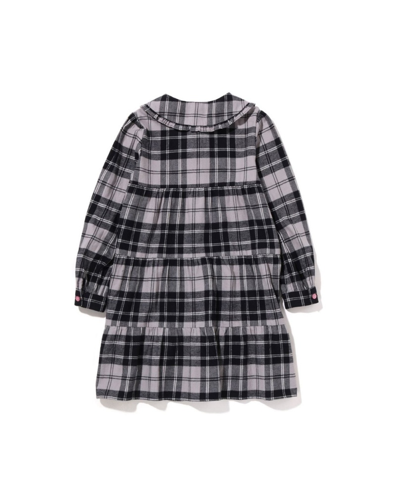 Bape Check Big Collar Onepiece Unterteile Kinder Grau | GLO-524907