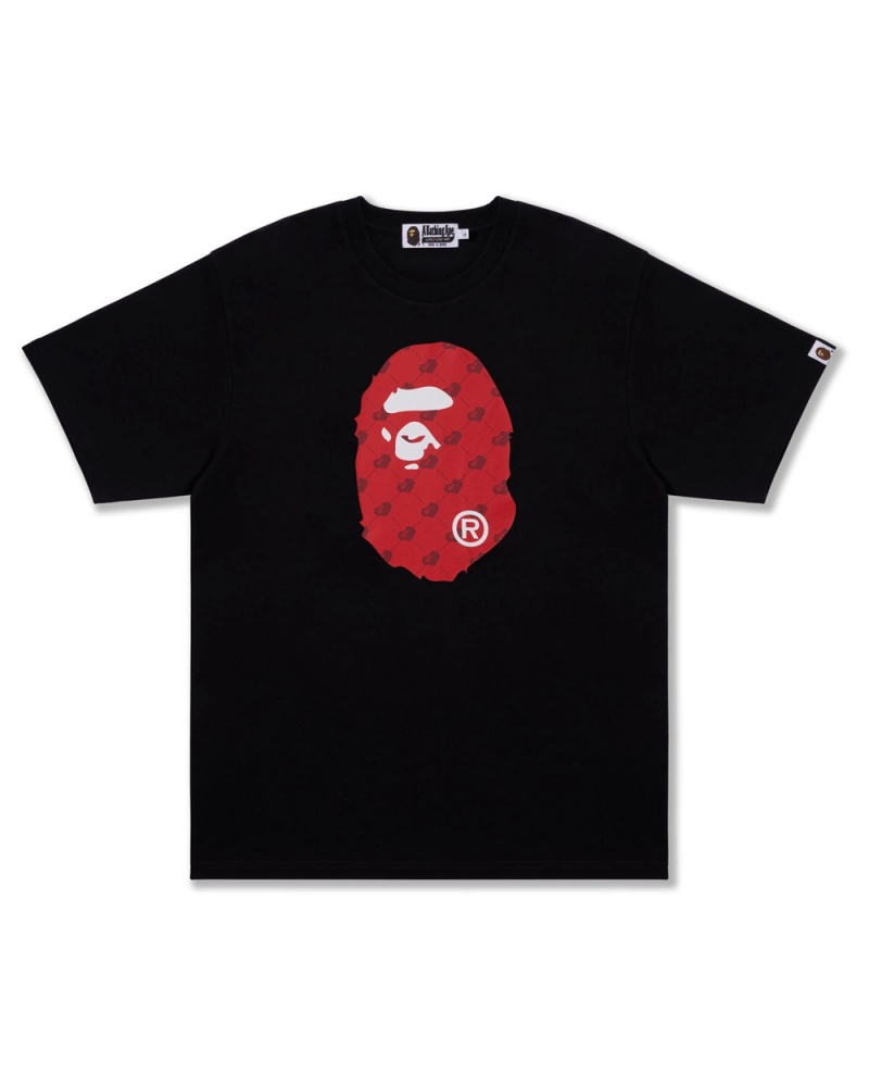 Bape Cloud Head Monogram Big Ape Head T-shirts Herren Schwarz | LBG-284903