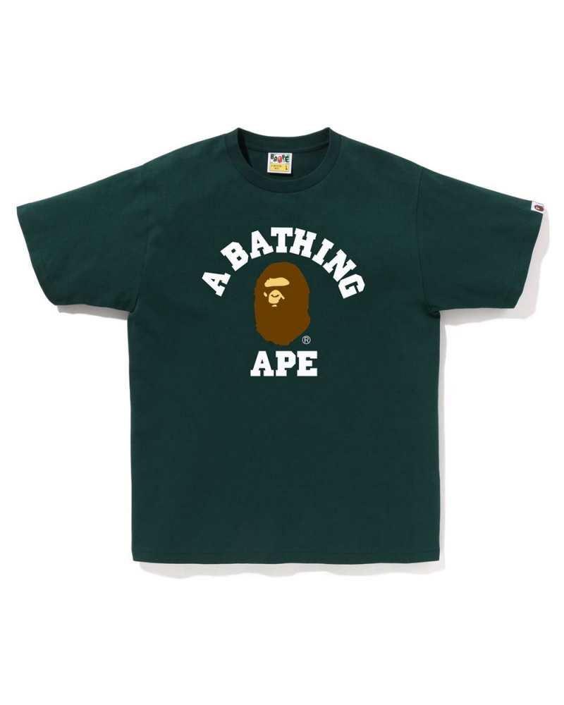 Bape College T-shirts Herren Grün | MKT-692185