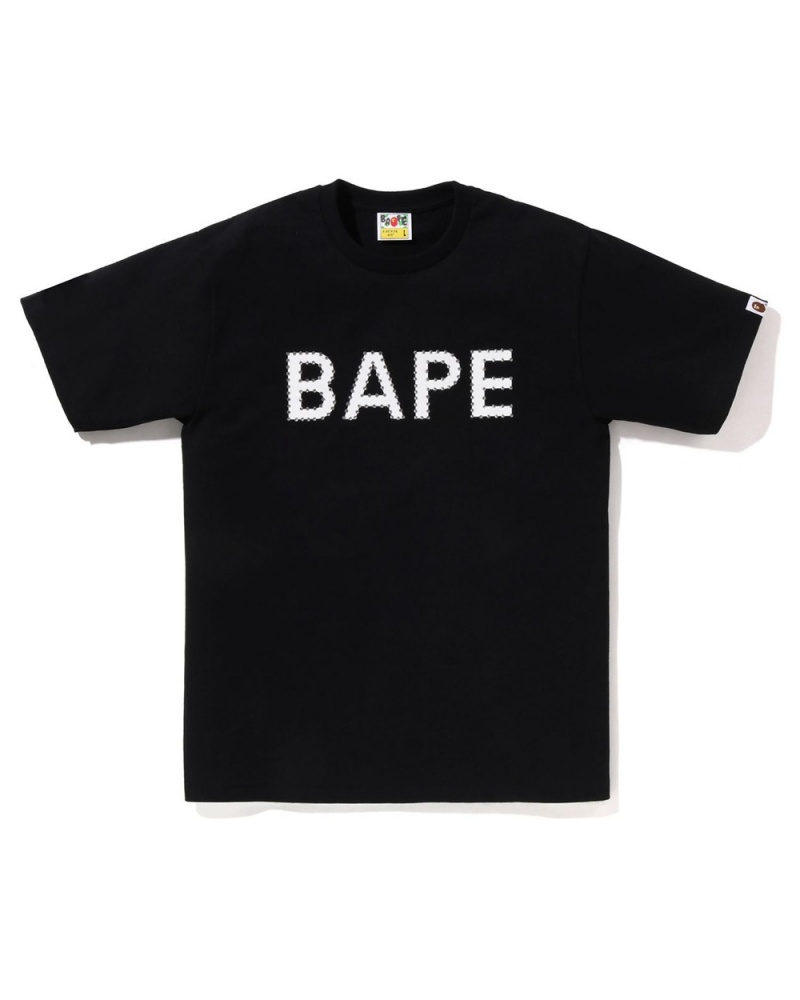 Bape Crystal Stone Logo T-shirts Herren Schwarz | GAS-970284