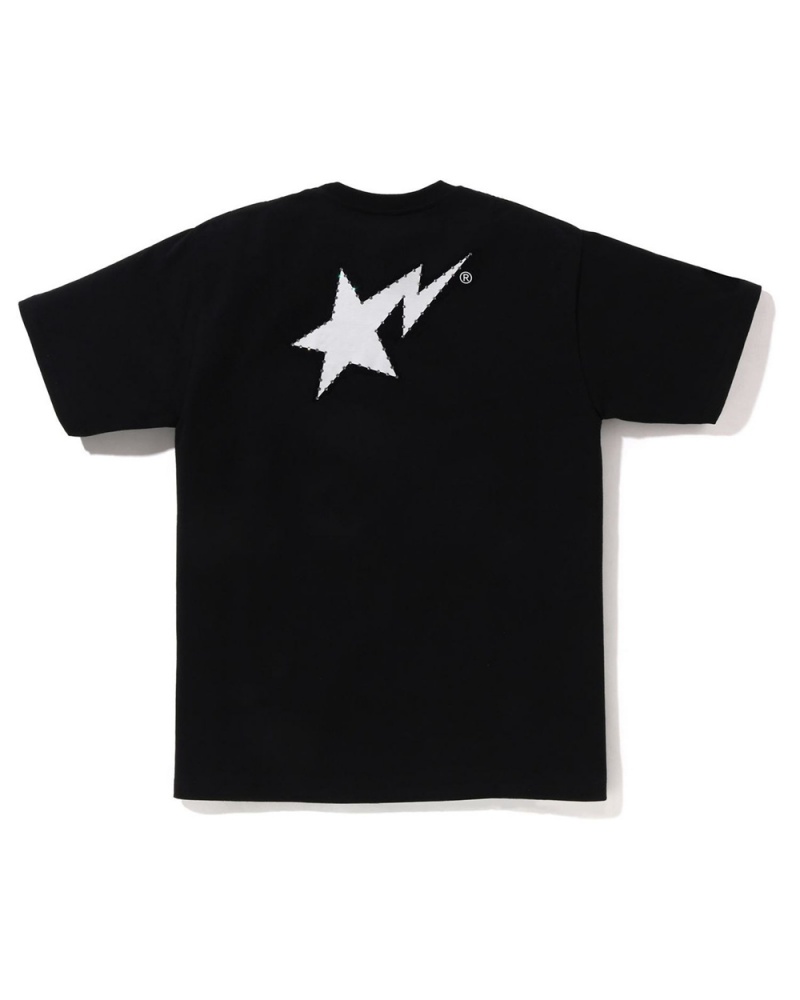 Bape Crystal Stone STA Logo T-shirts Herren Schwarz | HPQ-061452