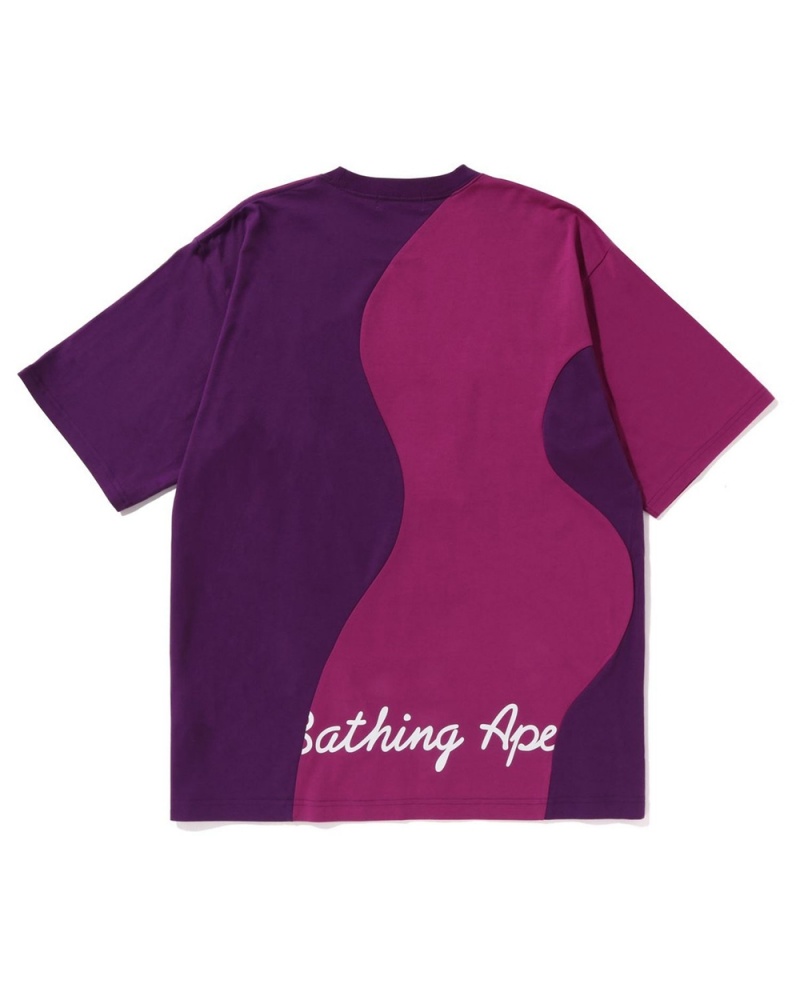 Bape Cutting College Relaxed Fit T-shirts Herren Lila | KCM-183549