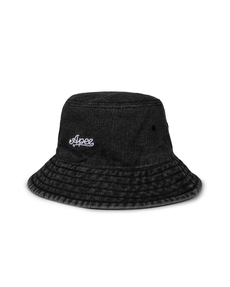 Bape Denim bucket Hüte Damen Schwarz | YSM-874312