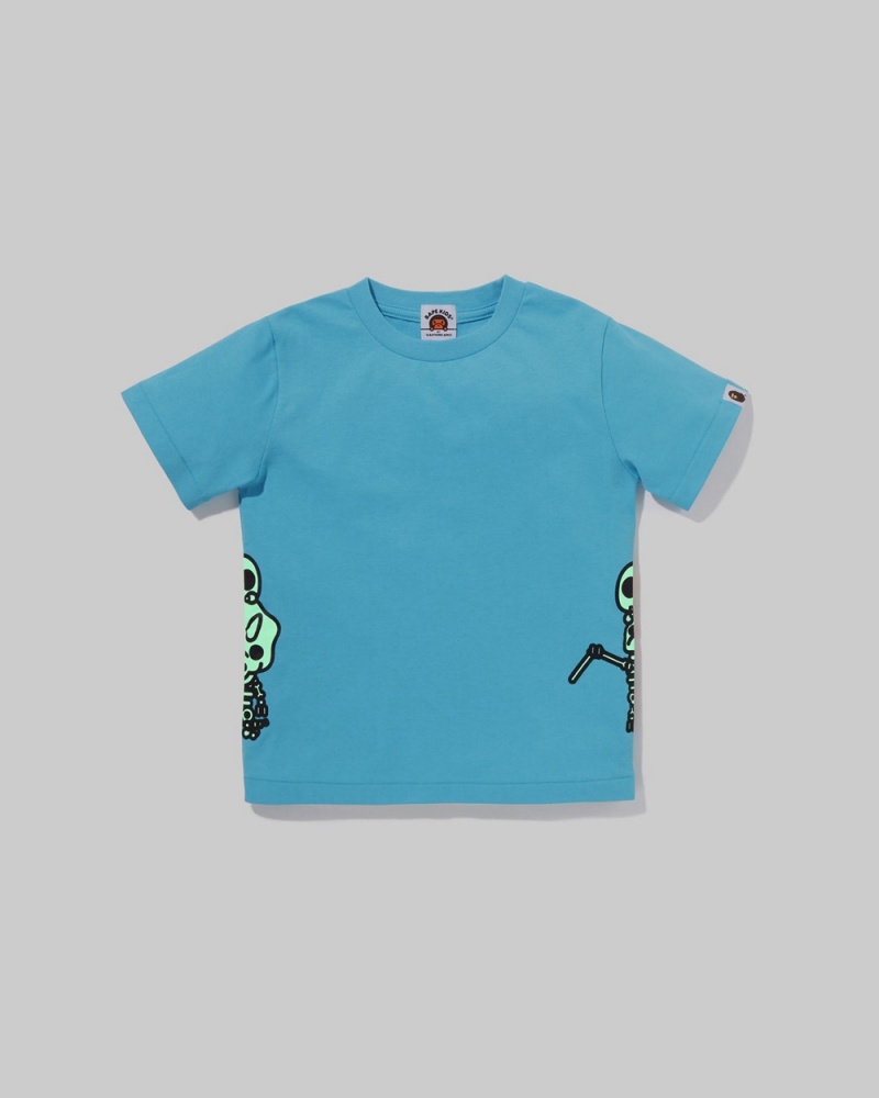 Bape Glow In The Dark Bone Dinosaur Oberteile Kinder Blau | FRW-529013