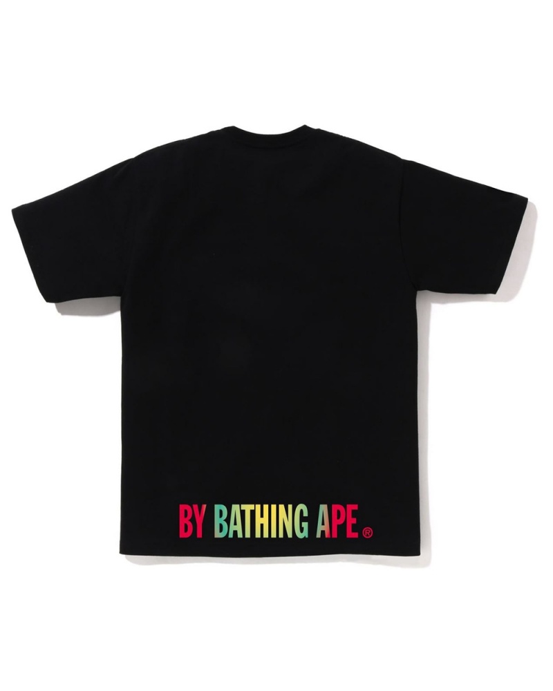 Bape Gradation On Ape Face STA T-shirts Herren Schwarz | IYA-128703