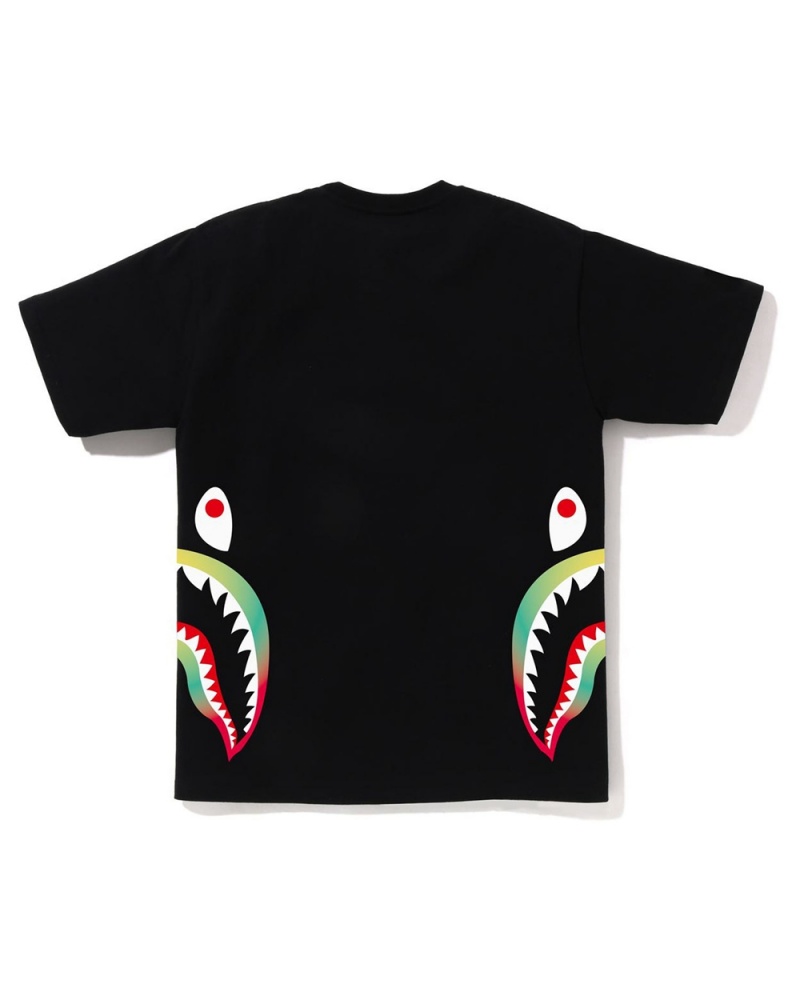 Bape Gradation Side Shark T-shirts Herren Schwarz | JXO-865190