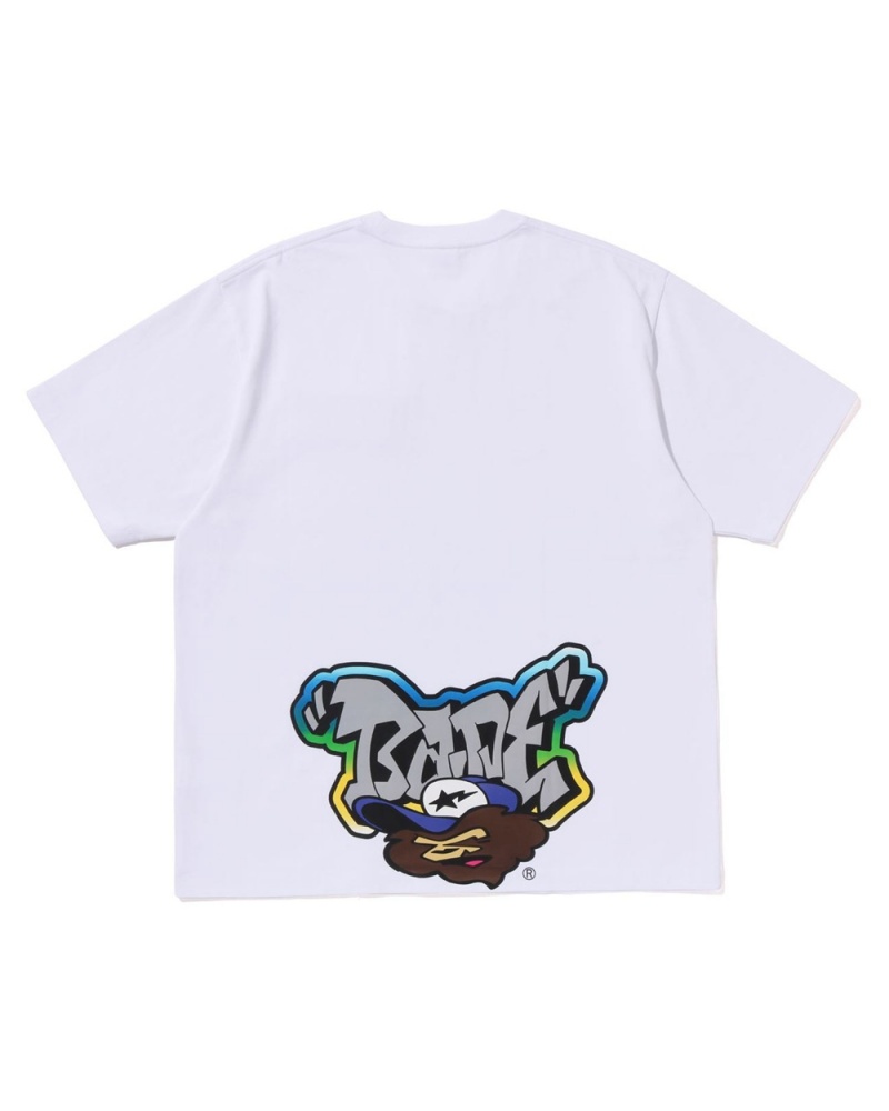 Bape Graffiti Brush Applique T-shirts Herren Weiß | EAS-371985