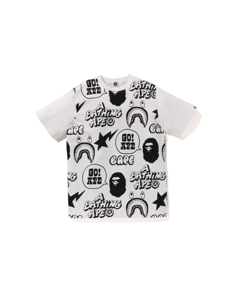 Bape Graffiti Pattern Jr Oberteile Kinder Weiß | FVO-908174