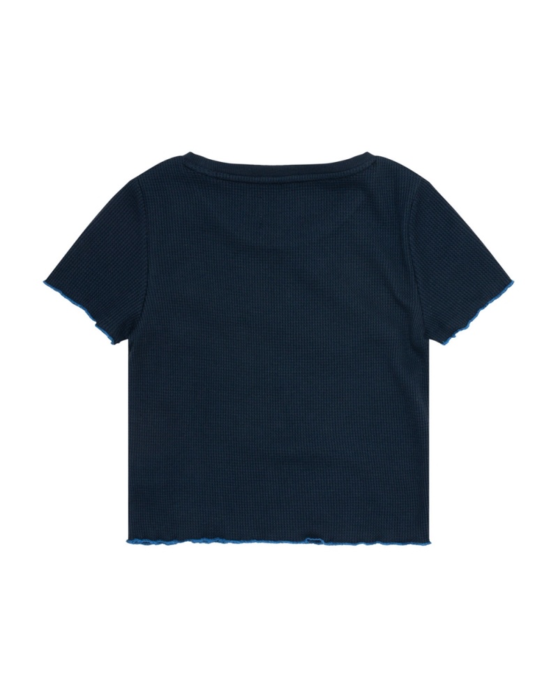 Bape Graphic short sleeve Bluse Damen Navy Blau | TZH-164239