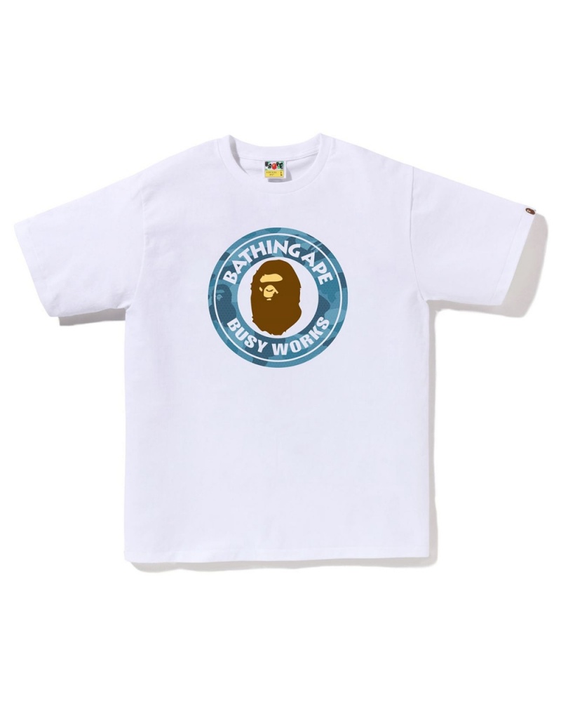 Bape Honeycomb Busy Works T-shirts Herren Weiß | UZL-680243