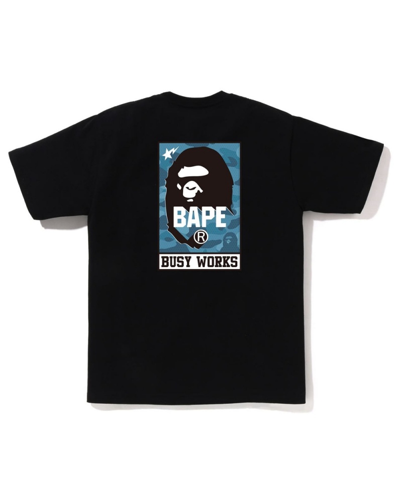 Bape Honeycomb Busy Works T-shirts Herren Schwarz | KXU-361894