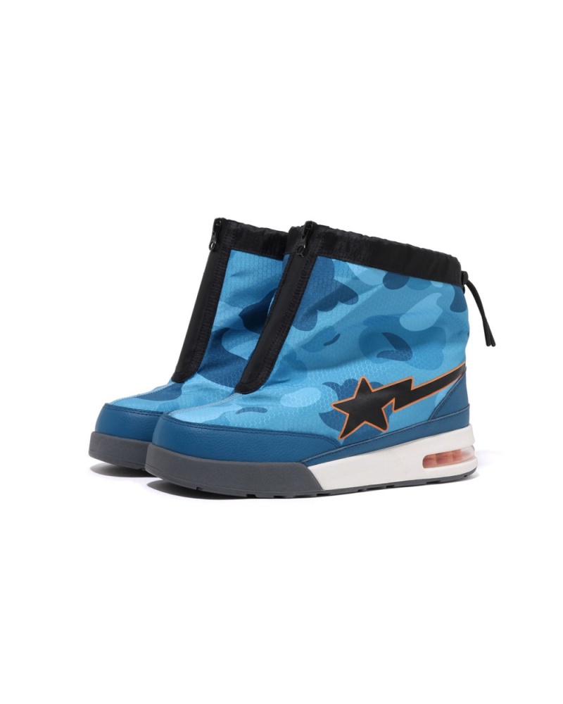 Bape Honeycomb Camo Zip Straßen STA M2 Sneakers Herren Blau | BIA-657809