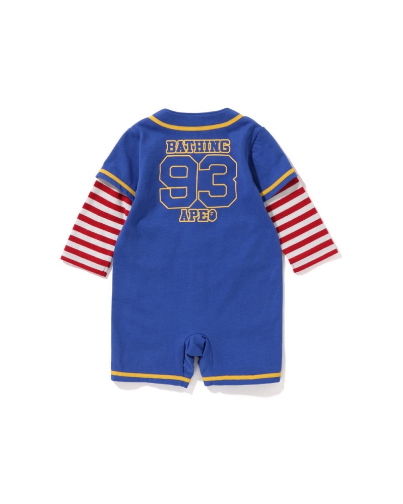 Bape Hoop Baseball Layered Overall Kinder Blau | PMZ-308291