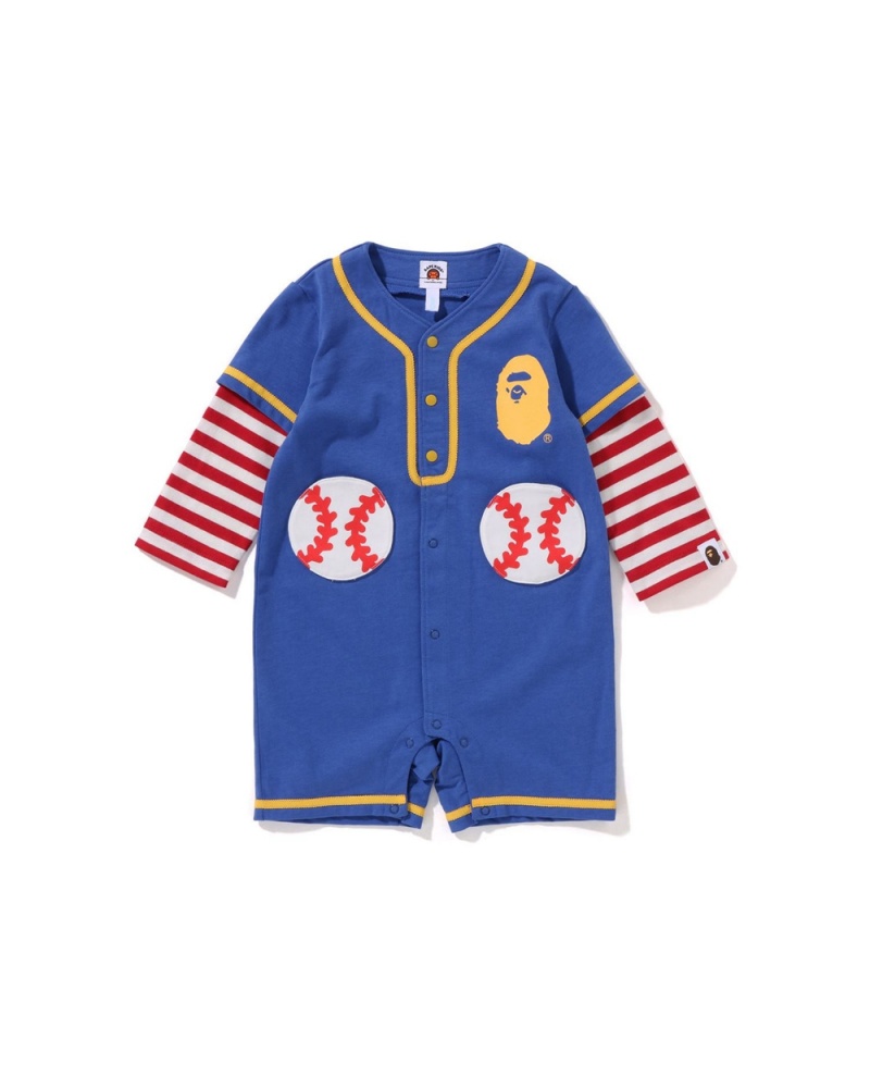 Bape Hoop Baseball Layered Overall Kinder Blau | PMZ-308291