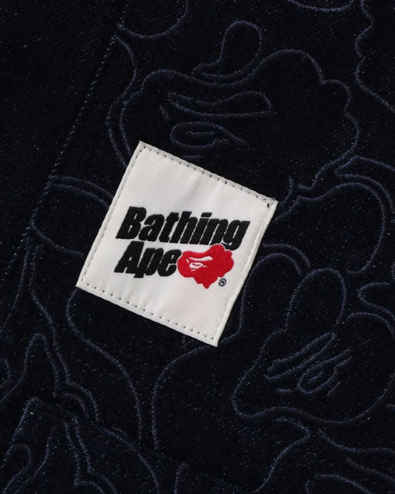 Bape Line Patch Arbeits Jacken Herren Navy Blau | HAN-503264