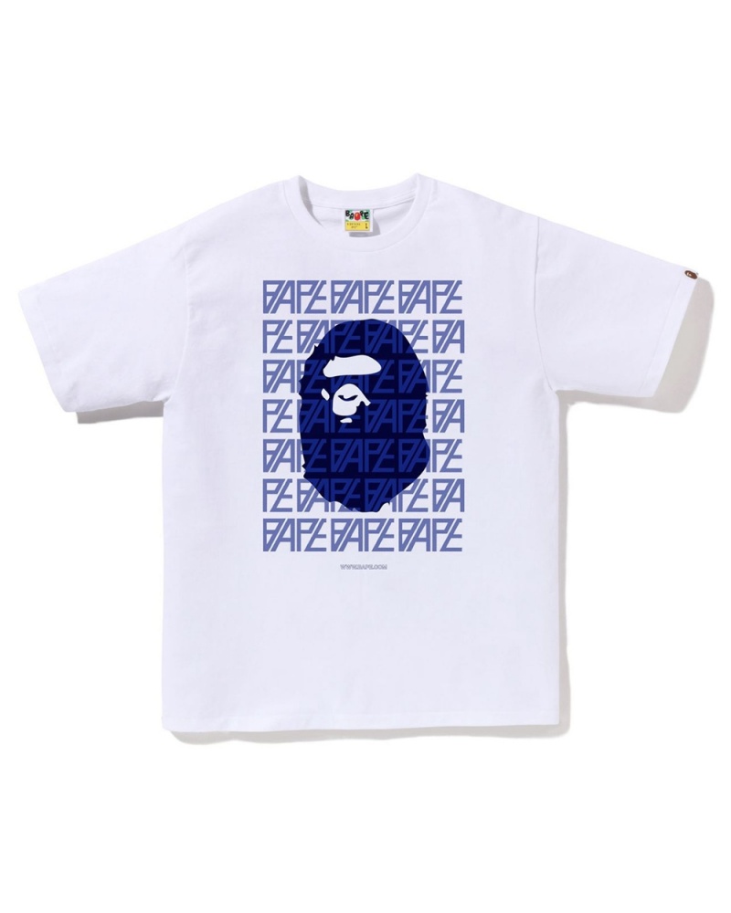 Bape Logo Monogram T-shirts Herren Weiß | DOJ-645170