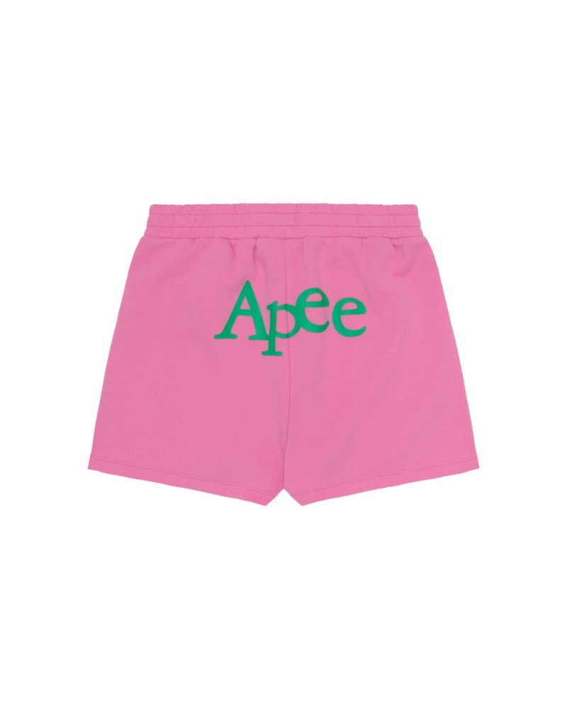 Bape Logo track Kurze Hose Damen Rosa | FDS-951728