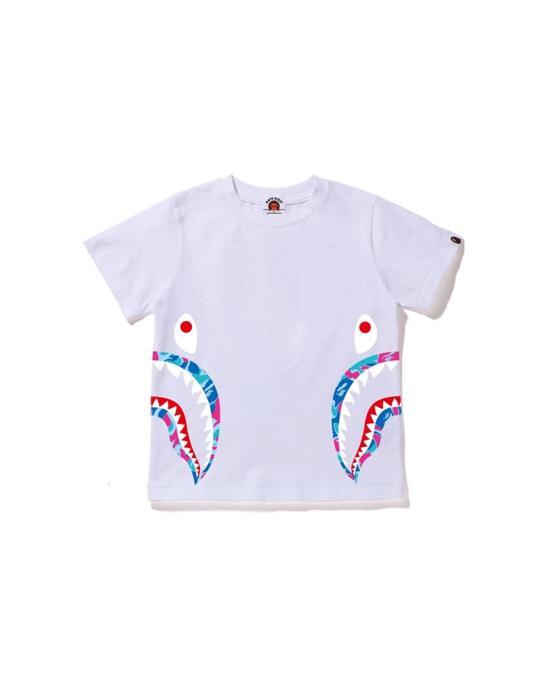 Bape Marble Side Shark Oberteile Kinder Weiß | SKZ-926175