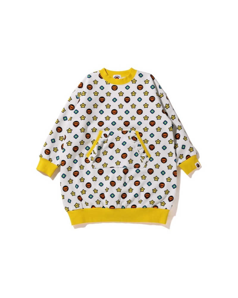 Bape Milo Monogram Loose Fit Onepiece Unterteile Kinder Weiß | ICQ-914235