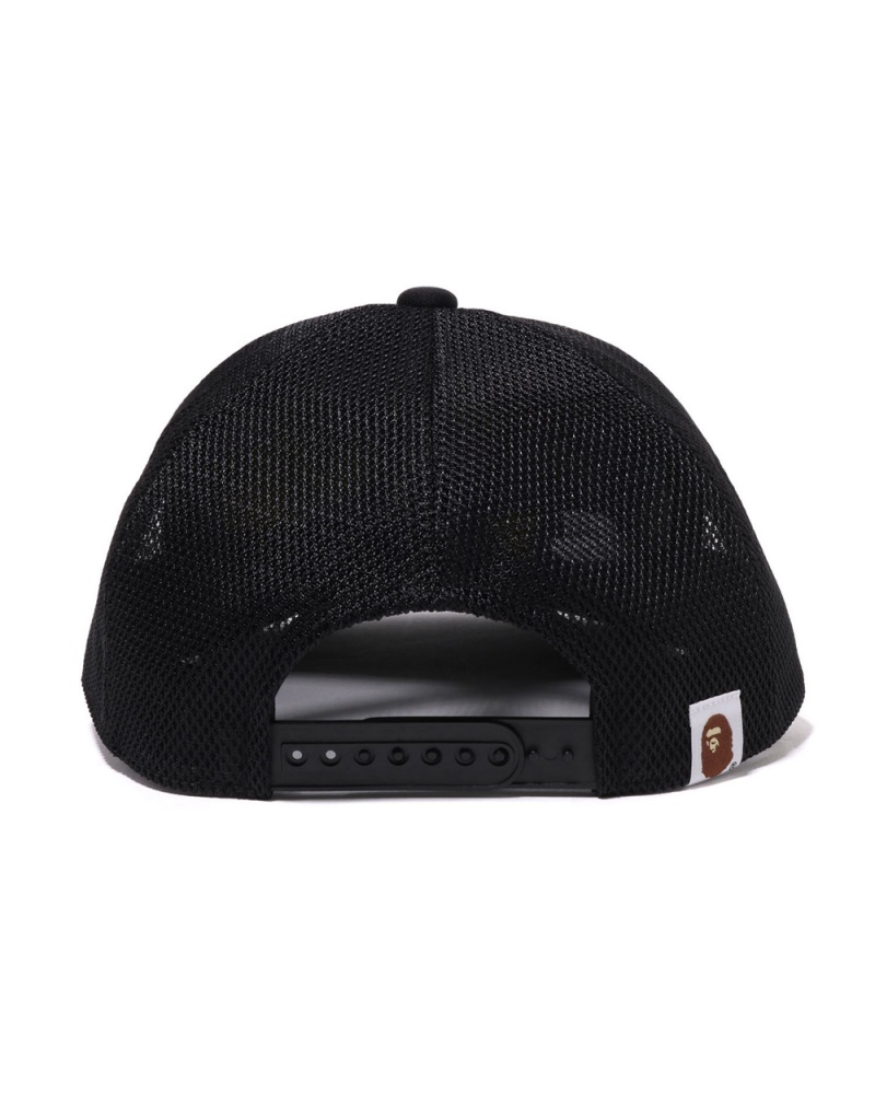 Bape Multi Camo NYC Logo Mesh Hüte Herren Schwarz | UWB-127405