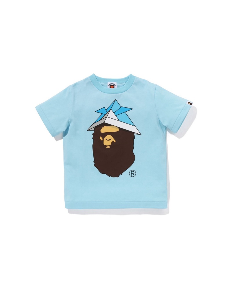 Bape Origami Kabuto Ape Head Oberteile Kinder Hellblau | XQN-705689