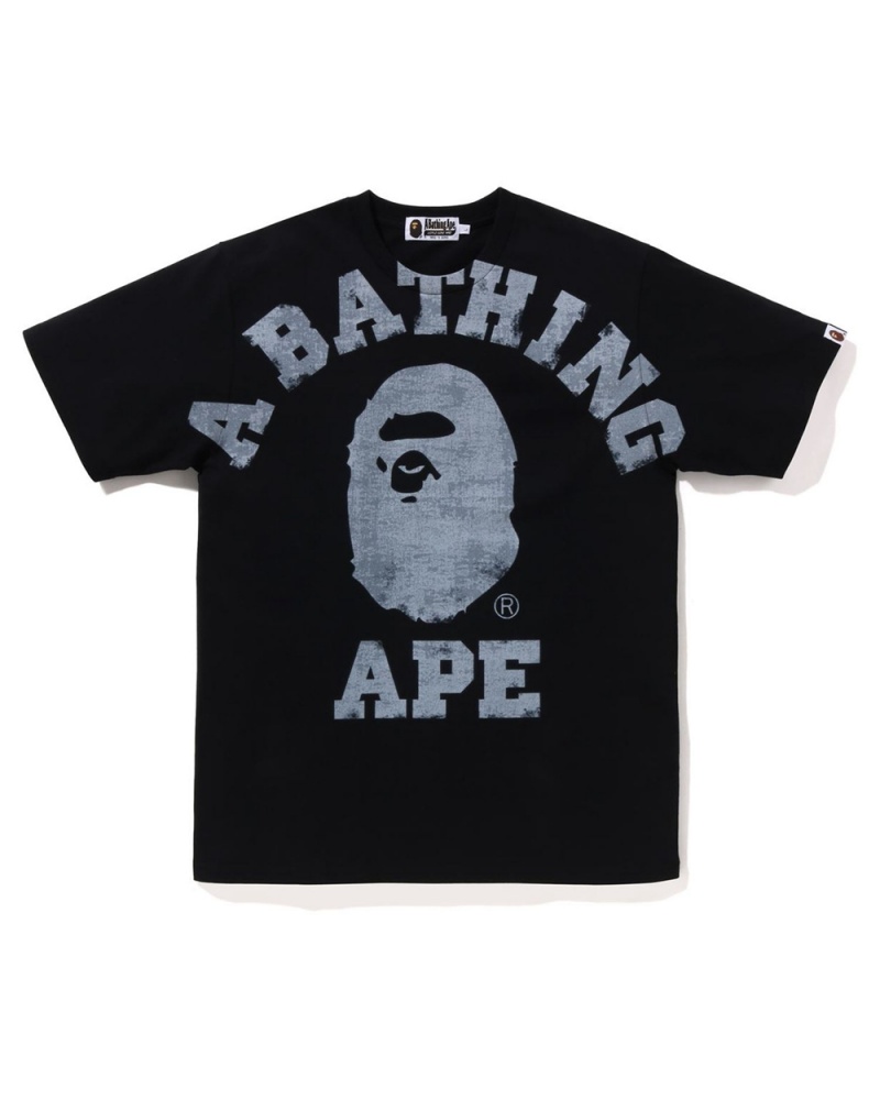 Bape Overprinted College T-shirts Herren Schwarz | VXL-642973