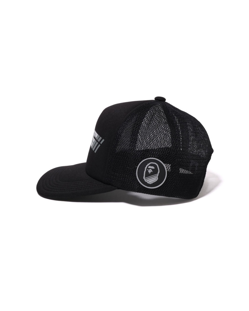 Bape Racer Mesh Hüte Herren Schwarz | MYK-271836