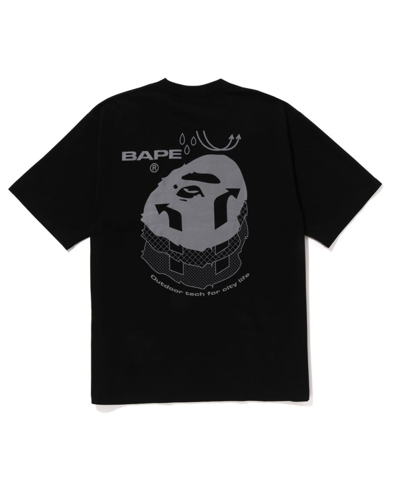 Bape Reflective Print T-shirts Herren Schwarz | SIG-967251